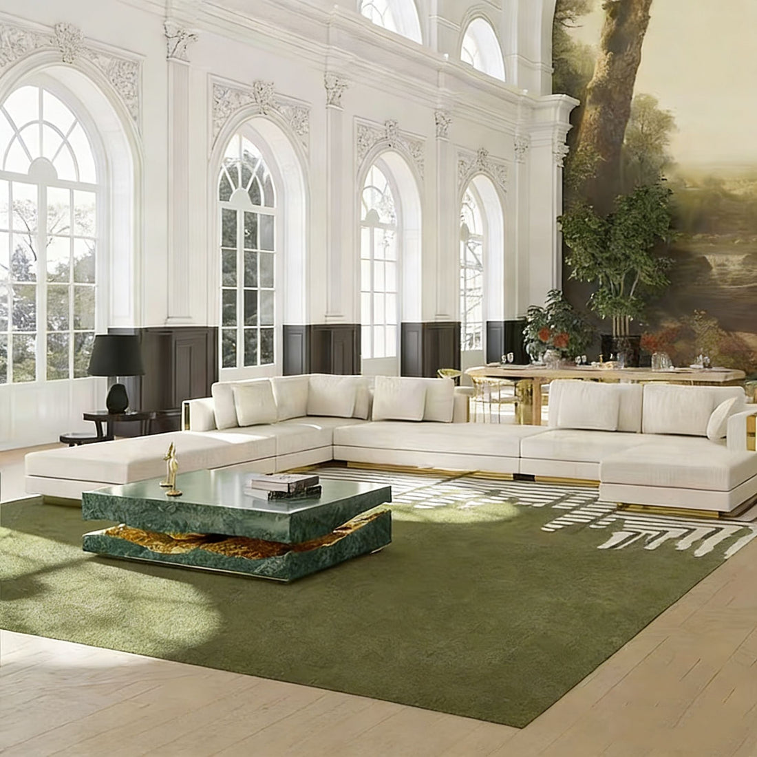 Luxury Living Modular Sectional Sofa – High Quality Velvet L-Shaped Sponge Filled Sofa