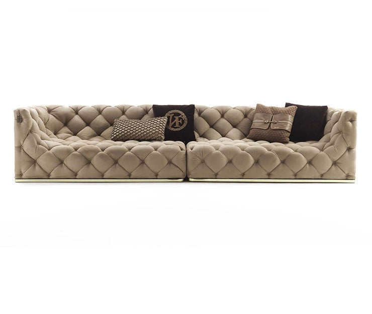 Luxury Grey Chesterfield Leather Sofa Set – Classic Modern Living Room Seating Furniture