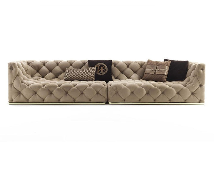 Luxury Grey Chesterfield Leather Sofa Set – Classic Modern Living Room Seating Furniture