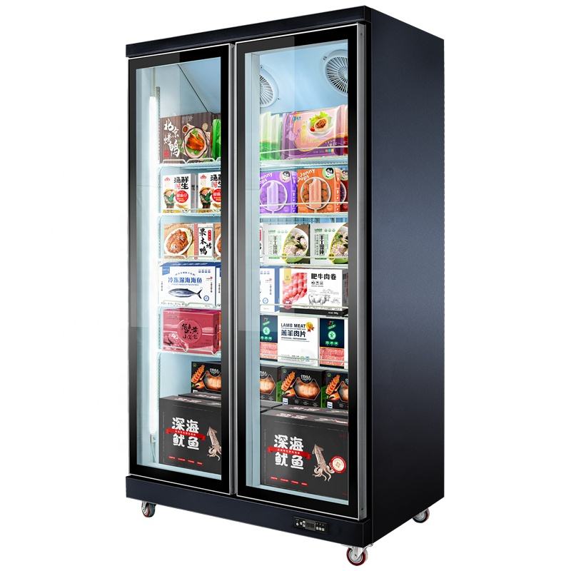 Supermarket Commercial Fridge Beverage Display Fridge Glass Door Upright Showcase Refrigeration