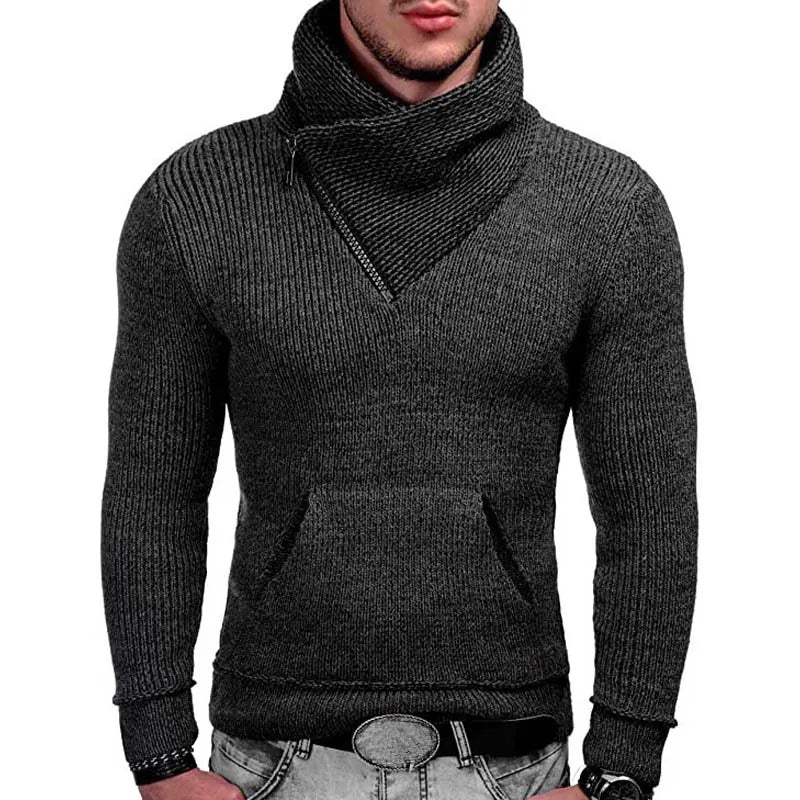 New Fusion Winter Men's Sweater Casual Solid Turtleneck Men Sweaters Long Sleeve  Pullover Fashion Jumpers