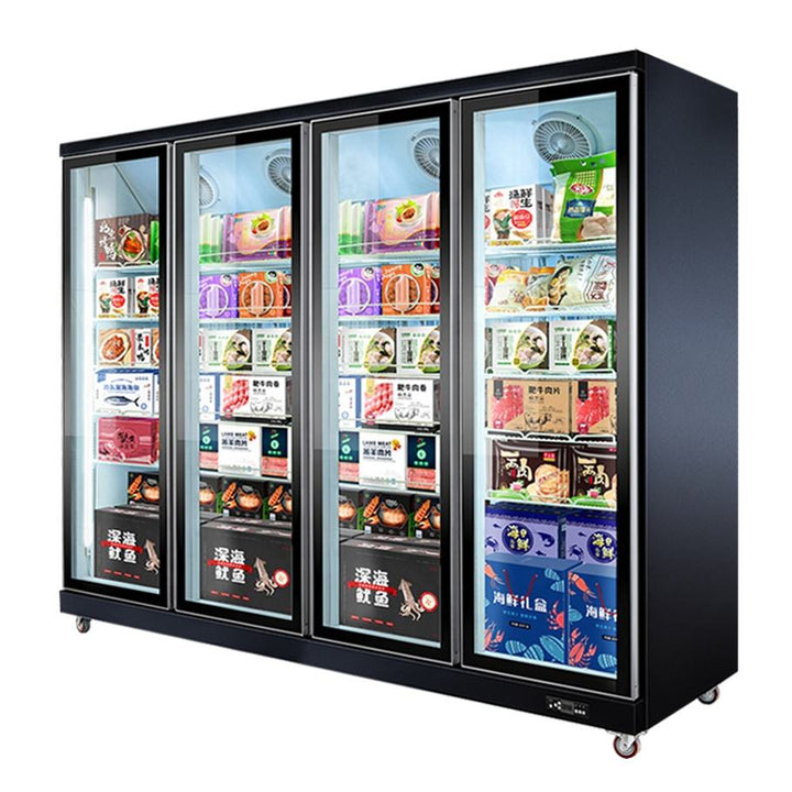Supermarket Commercial Fridge Beverage Display Fridge Glass Door Upright Showcase Refrigeration