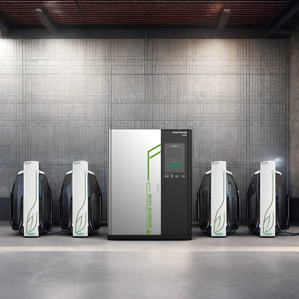 Modern Industrial DC Fast EV Charger - 3-Phase 4-Wire Input - High Power Charging Station