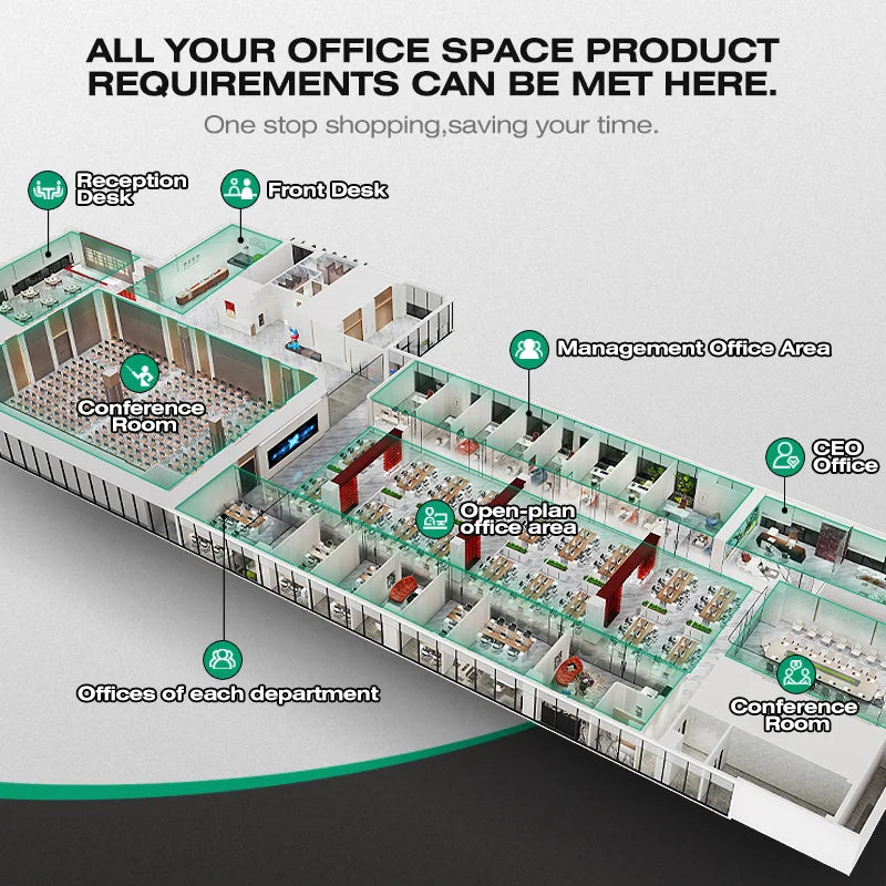 Modern Luxury Black Executive Office Desk Chair with Table