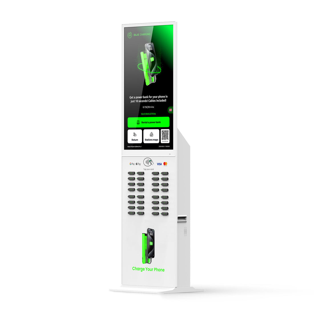 New 32-Slot Mobile Rental Charging Station with Built-in POS System – Card & QR Code Payments
