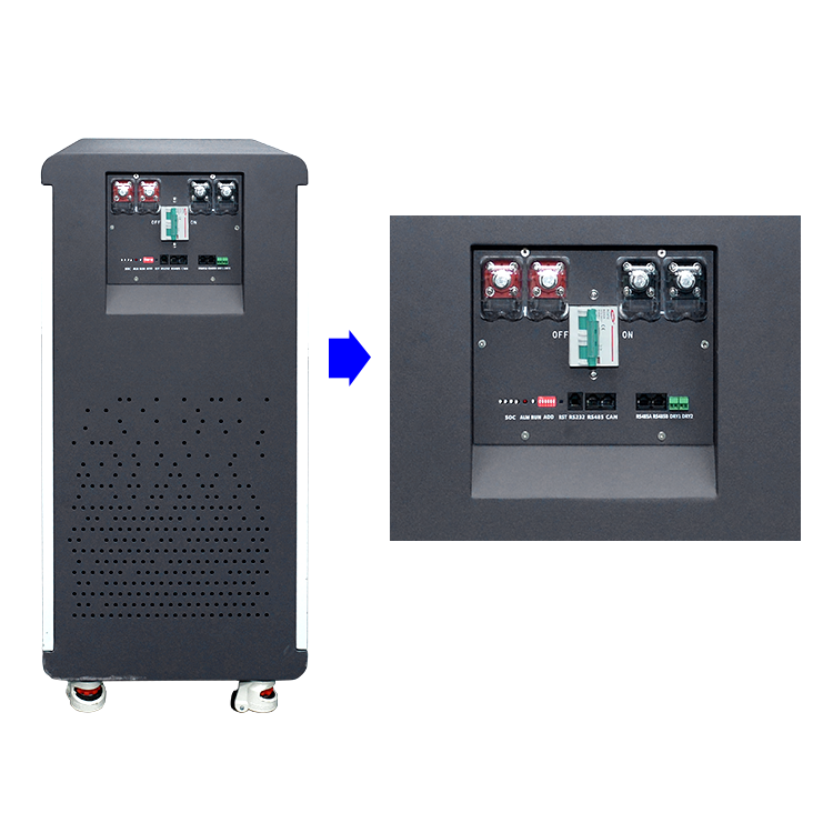 Electrical power supply unit with front and back views on a white background