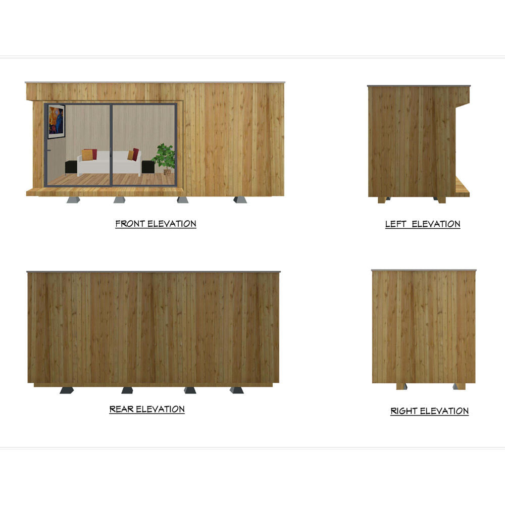 Modular Prefab Small Garden House Pod Insulated Room - Wooden log