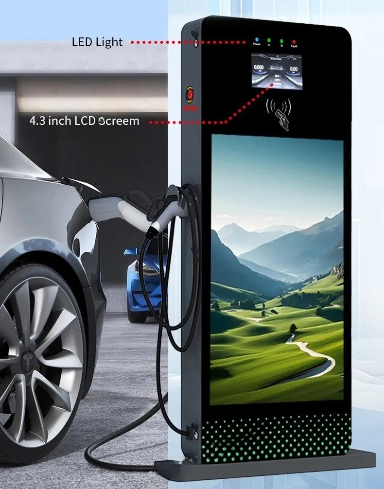 New Smart EV Charging Station – Commercial Domestic EV Charger with Advertisement Screen