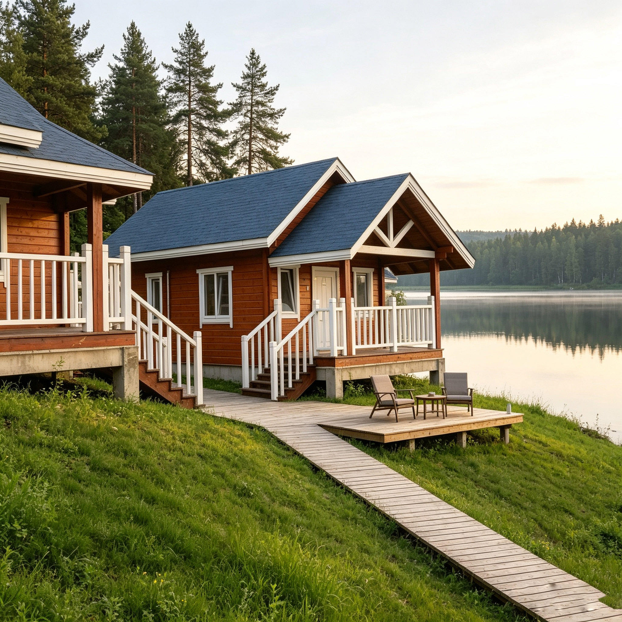 Prefab Wooden Cabin - Luxury Home Resort Log Chalet with Bedroom & Bathroom