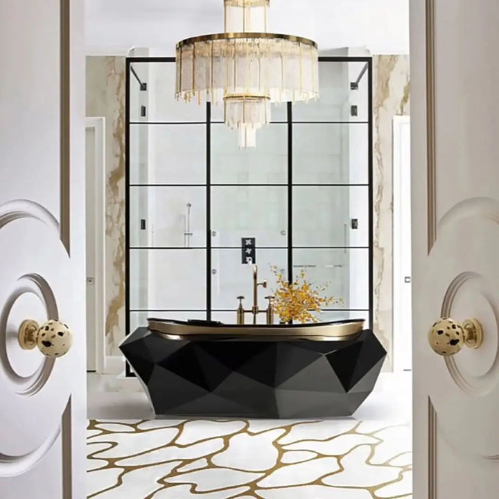 Luxury Bathtub Large Unit Italian Minimalist Villa Bathroom Diamond Freestanding Bathtub