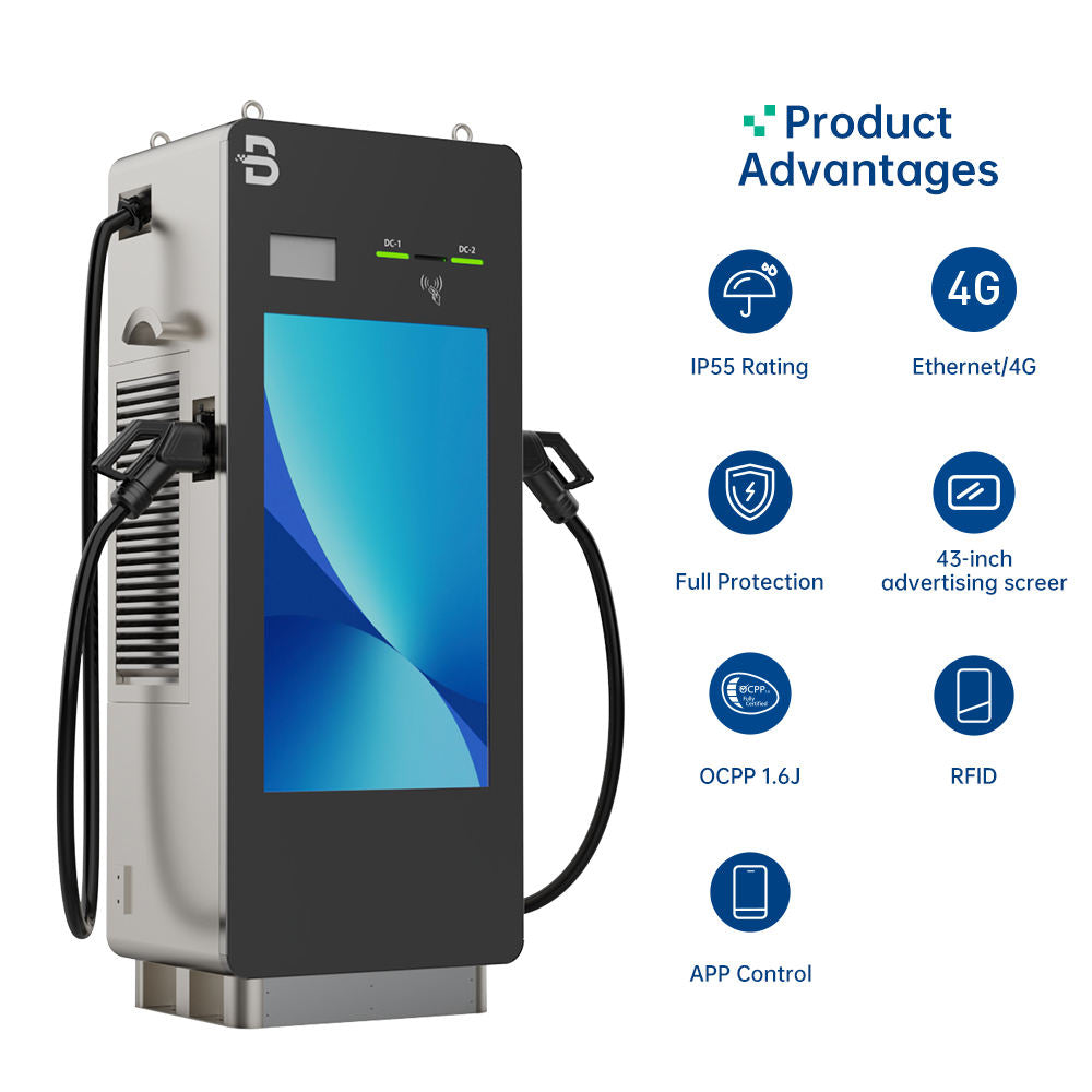New Commercial DC EV Fast Charging Station with Smart Advertising Screen