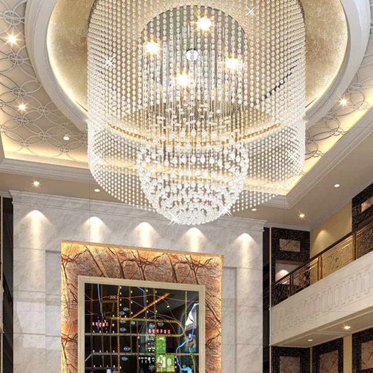 OEM Luxury Style Project Indoor Decoration Lighting Hotel Lobby Custom Large LED Chandelier Ceiling Lamp