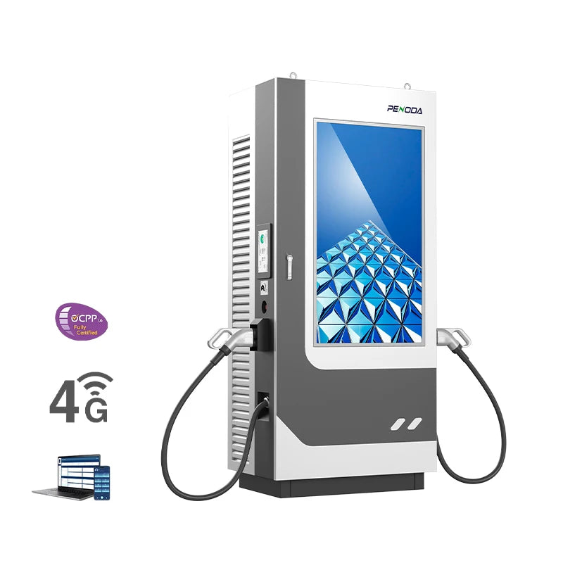 Commercial 60Kw 80Kw 120Kw 160Kw DC EV Charger OEM ODM Floor-Mounted Dc Ev Charging Station with Ethernet Advertisement Display