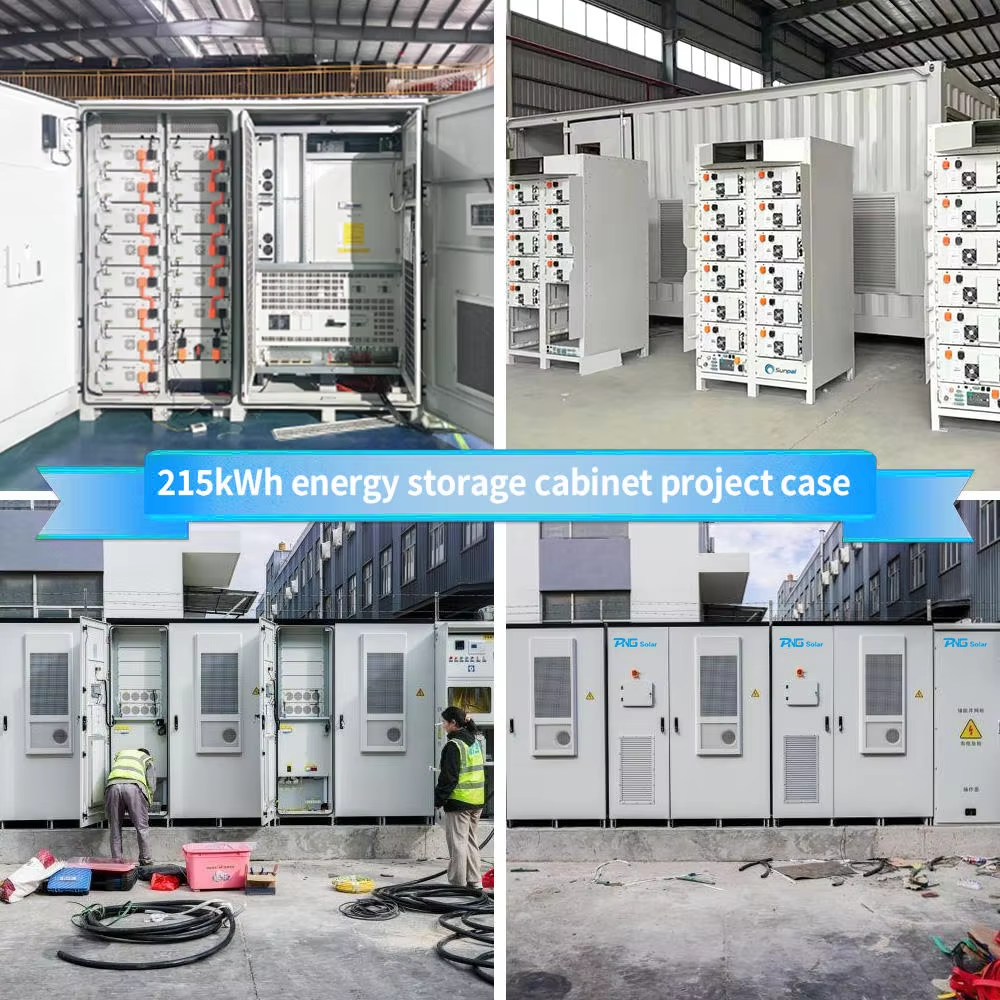 Collage of energy storage cabinet project cases with text overlay.