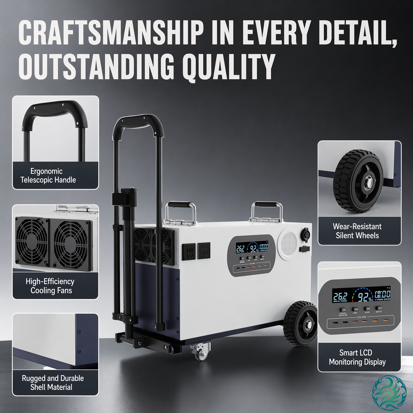 All-in-One Mobile Power Station – Off-Grid Solar Backup Energy Storage Battery Pack with Integrated Inverter