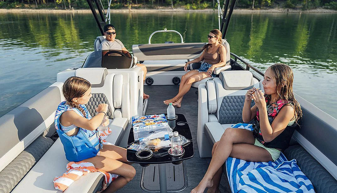 New Modern Aluminum Pontoon Boat Fishing Cruising Party