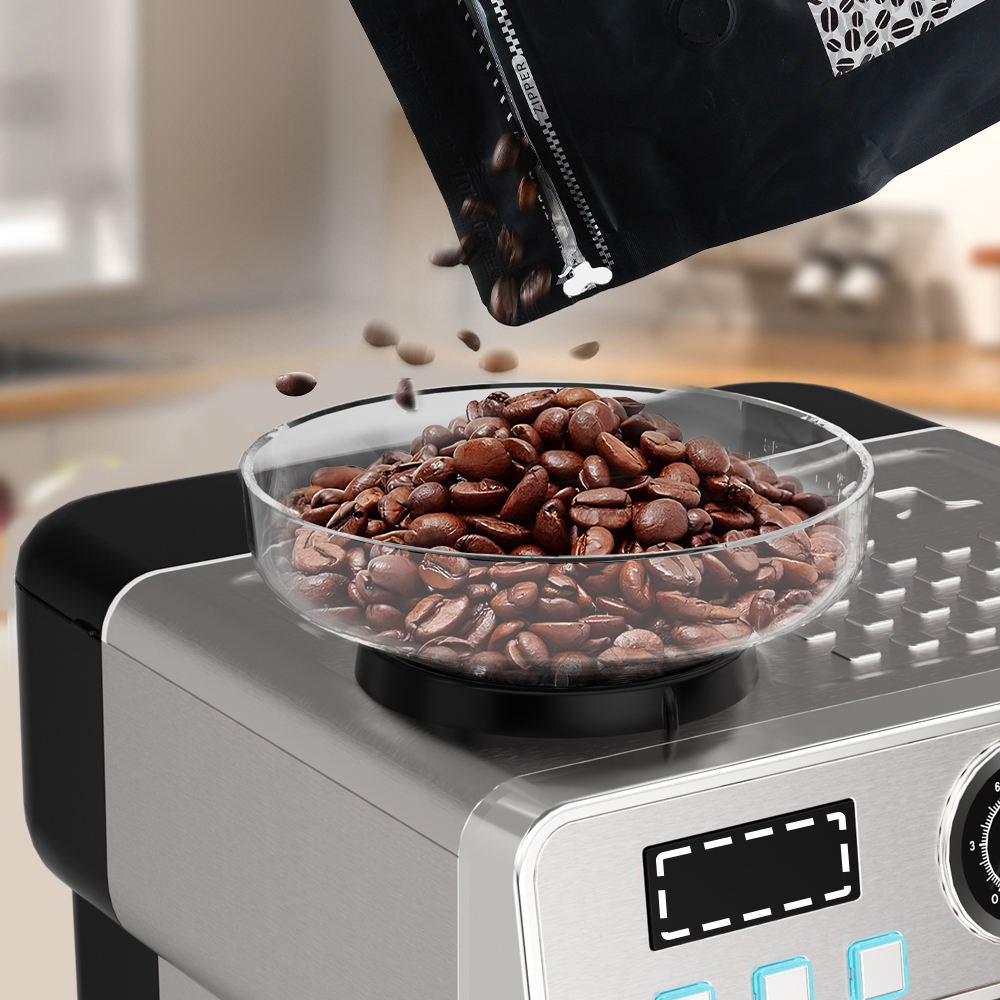 Premium Stainless Steel Espresso Machine 20 Bar - Automatic - Grinding Coffee Machine