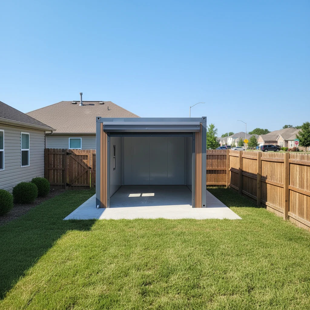 Modern Container Garage: Prefabricated Steel Carport, Multi-Vehicle Parking Shed