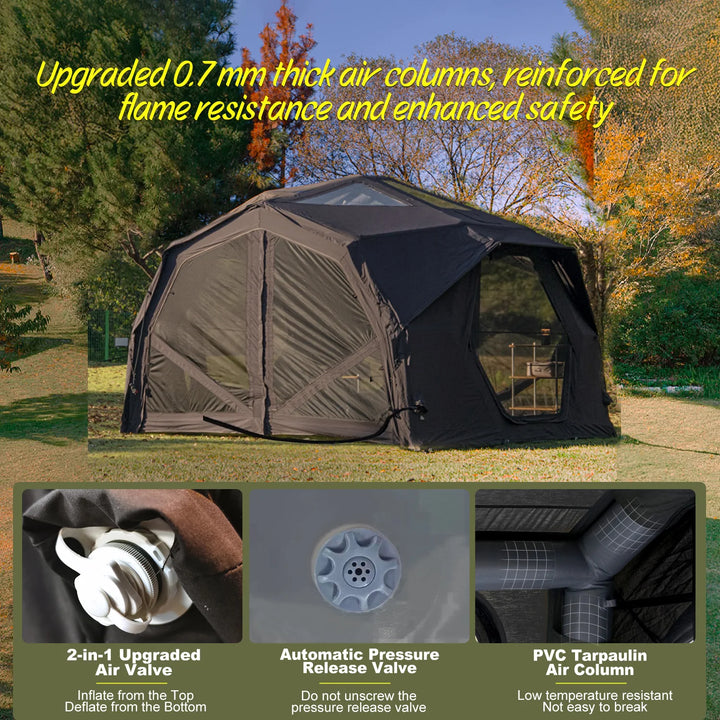 Coody Hubshelter Pro Air Tent-Black China Inflatable Tent Manufacturers Family Durable Cotton 4 Seasons Camping Inflatable Tent