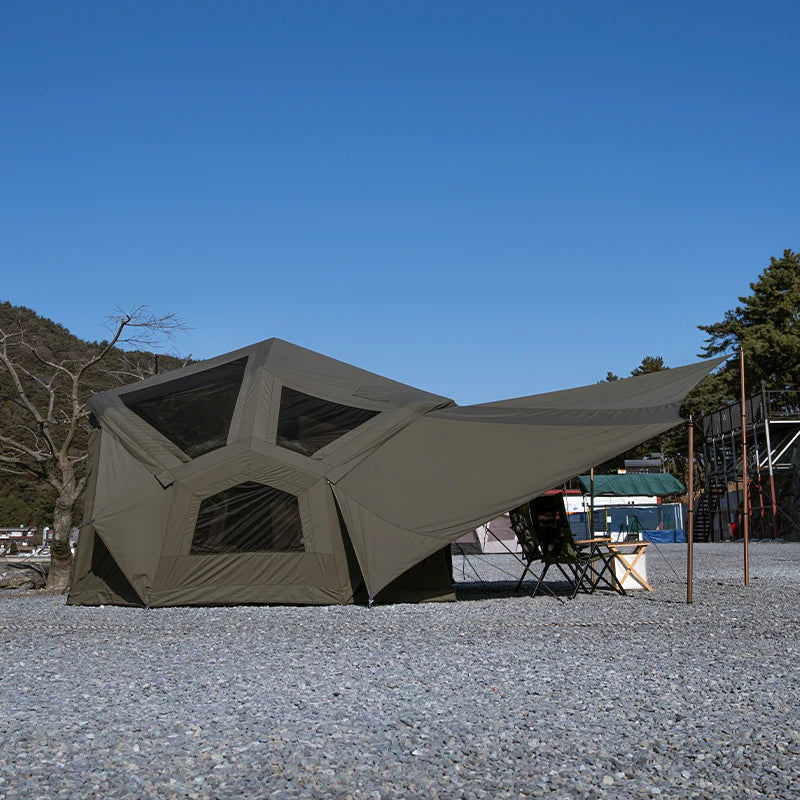 Coody Bestona Air Tent-Army Green Four Season 3-8 Person Party Durable Cotton Camping Luxury Outdoor Family Inflatable Tent