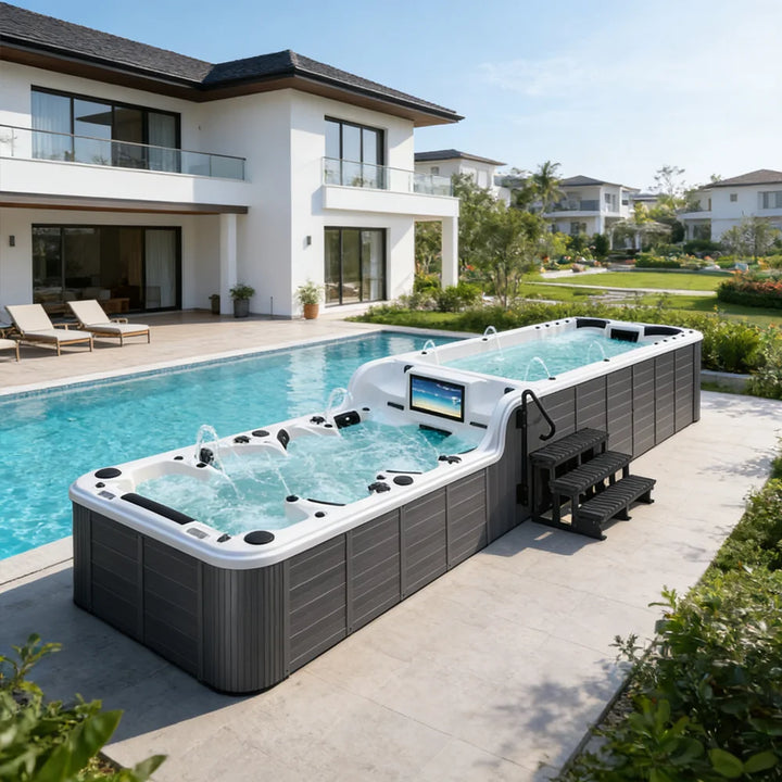 New Multipurpose 8M Freestanding Swim Spa Massage Pool 