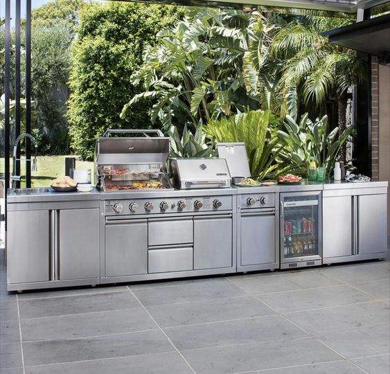 Premium Outdoor BBQ Gas Grill Kitchen Cabinet Set