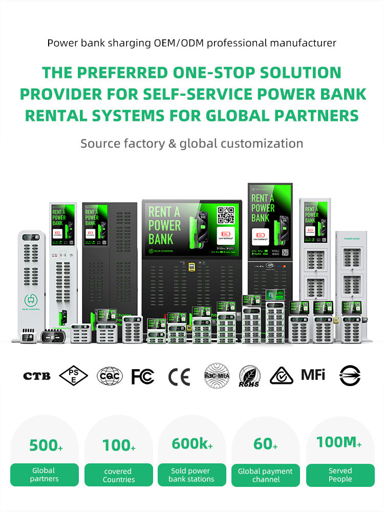 New Smart Screen Power Bank Rental Station – Fast Charging with POS System & Shared Mobile Power Bank Solution