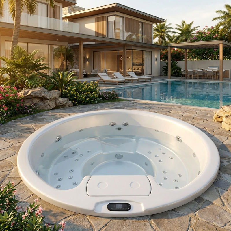 Luxury Whirlpool Hot Tub with Hydro Massage - Outdoor Heated Acrylic Spa Pool & Jacuzzi