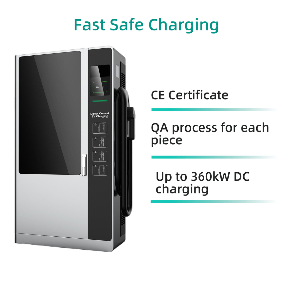 Intelligent Floor-Mount EV Charger | Commercial Smart Charging Station | Advertisement Screen