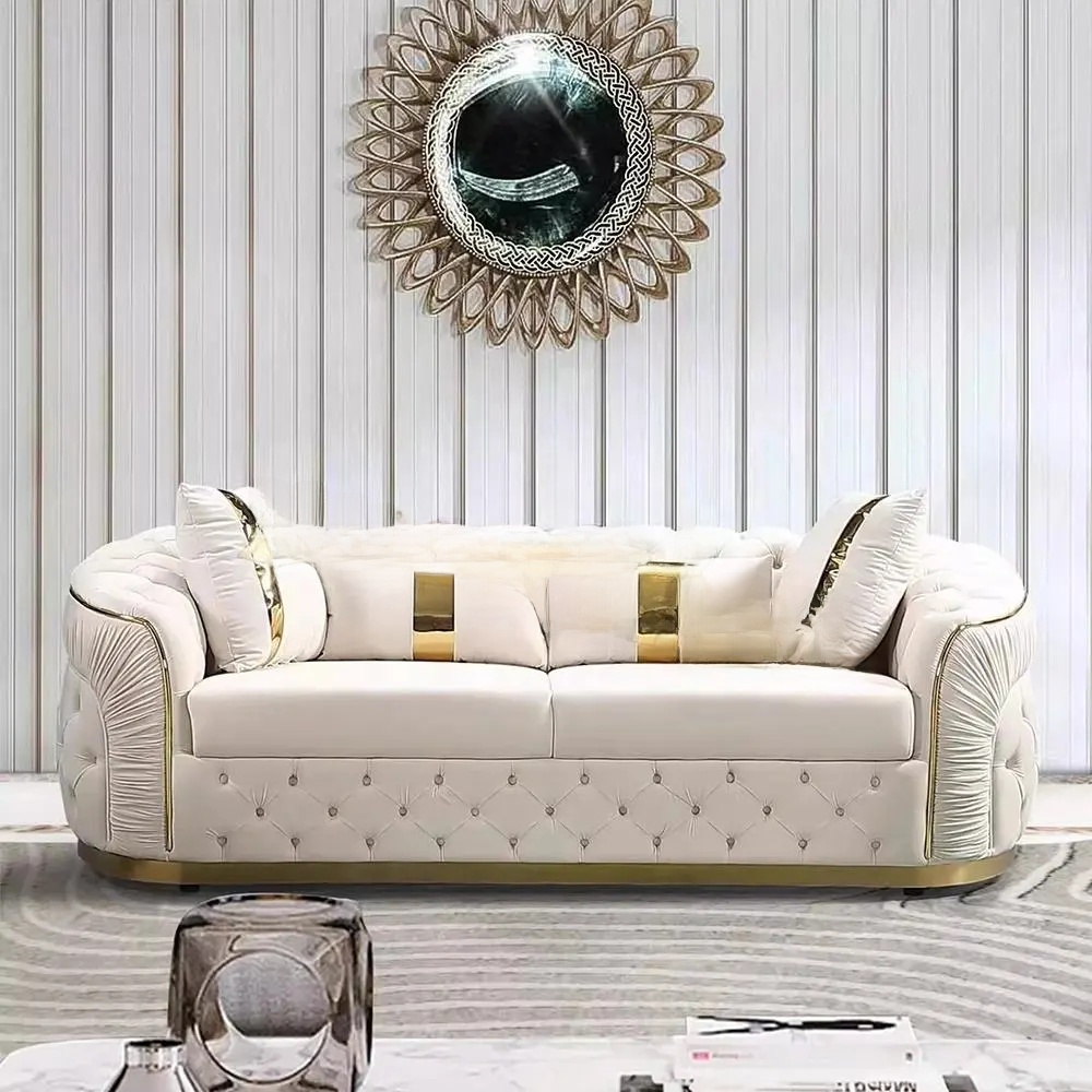 Italian Sofa Set – High-Quality Full Fabric Couch Steel Legs | Luxury Modern Living Room Sofa