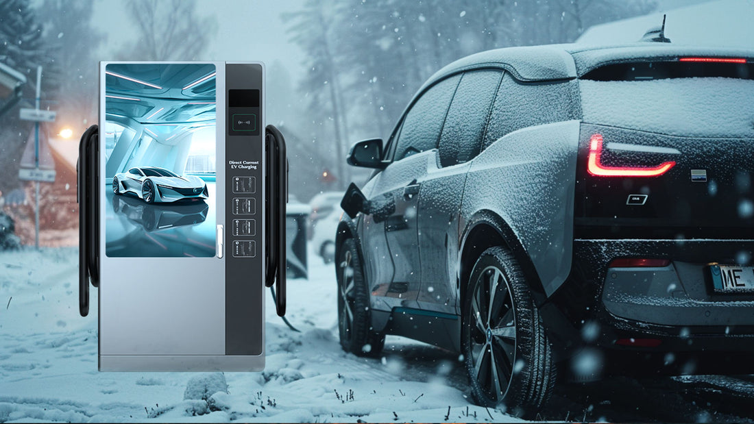 Intelligent Floor-Mount EV Charger | Commercial Smart Charging Station | Advertisement Screen