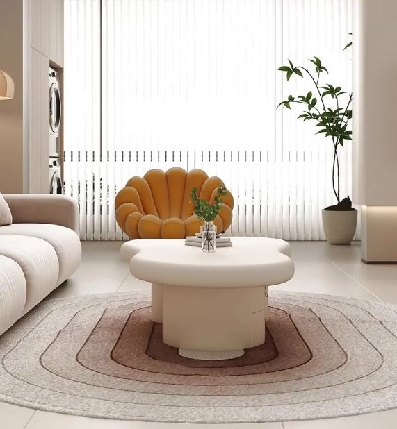 Modern Irregular Round Creative Coffee Table for Living Room