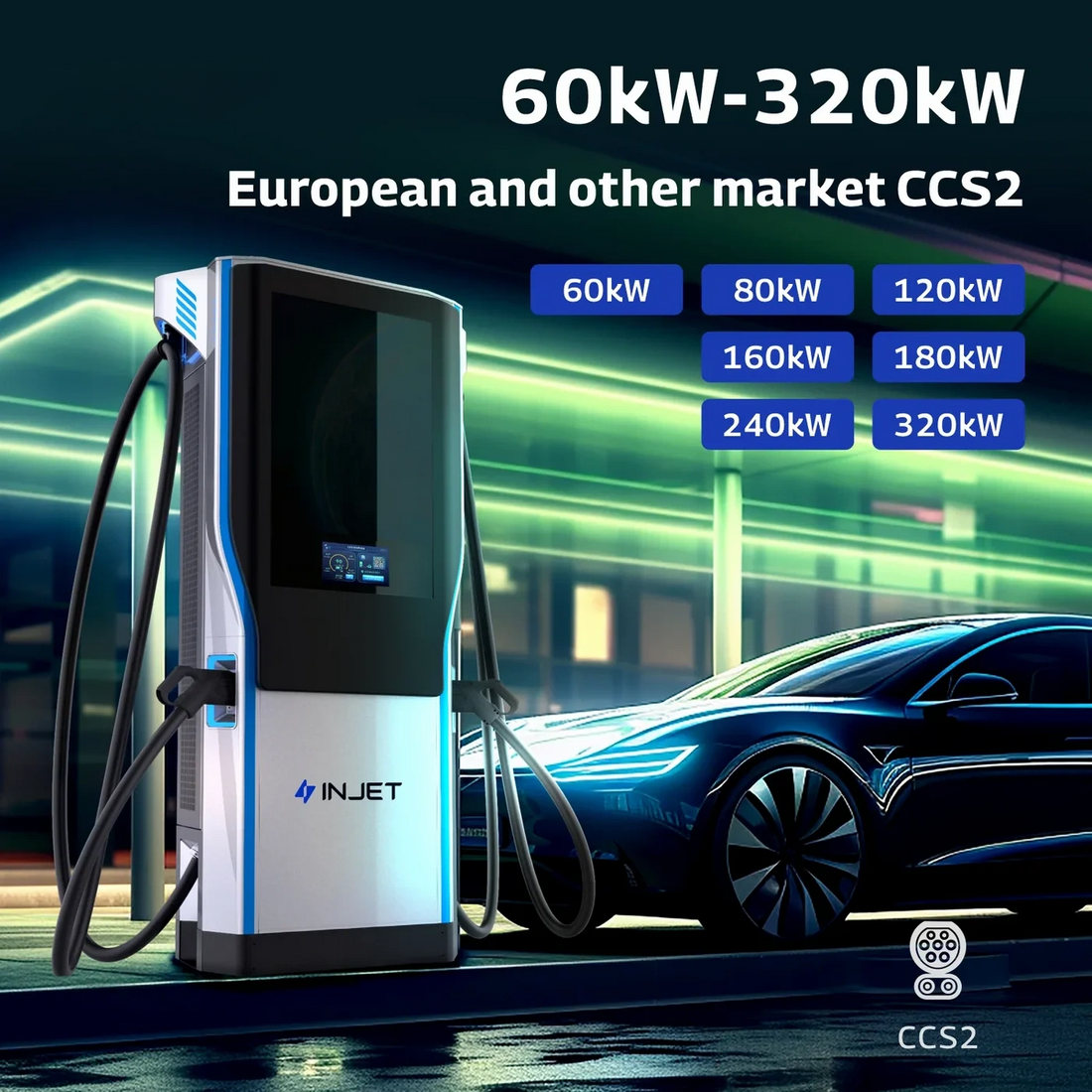 Nouvelle borne de recharge rapide DC EV CCS1 CCS2 – Chargeur EV OCPP 1.6J