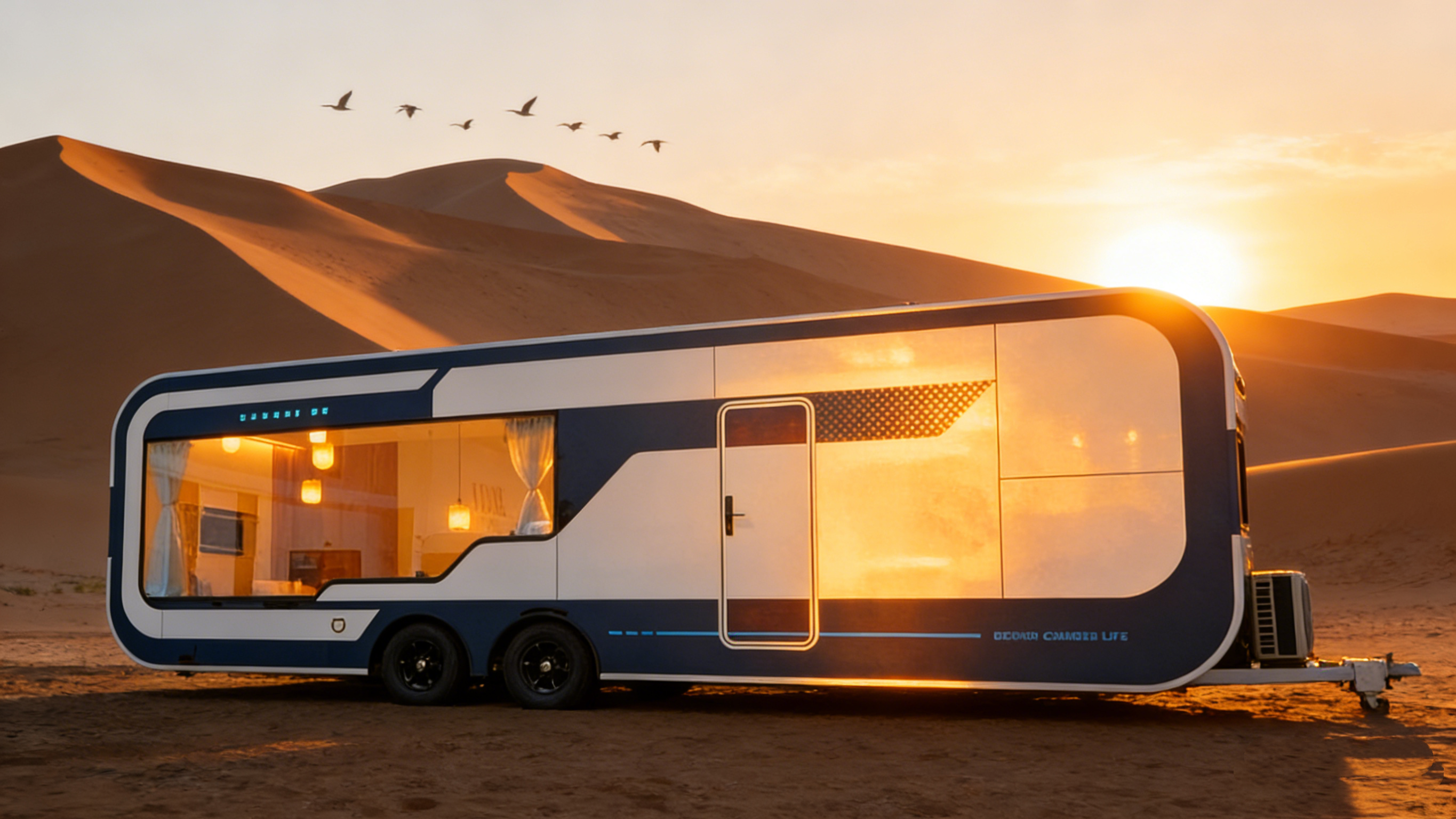 Luxury Prefab Mobile Camper House – Container RV Camping Caravan & Amenities