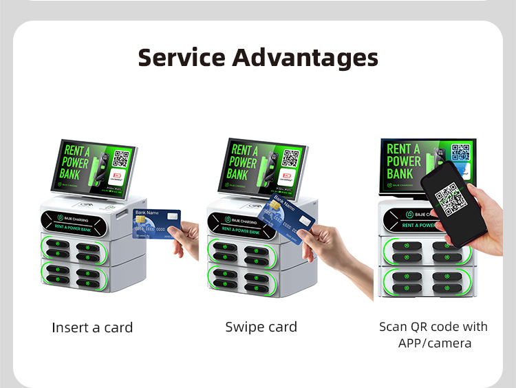 New Smart Screen Power Bank Rental Station – Fast Charging with POS System & Shared Mobile Power Bank Solution