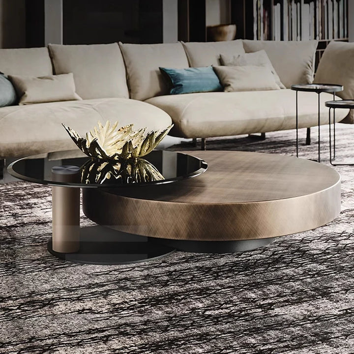Living Room Furniture Metal Luxury Coffee Tables Modern Simple Glass Coffee Table Set