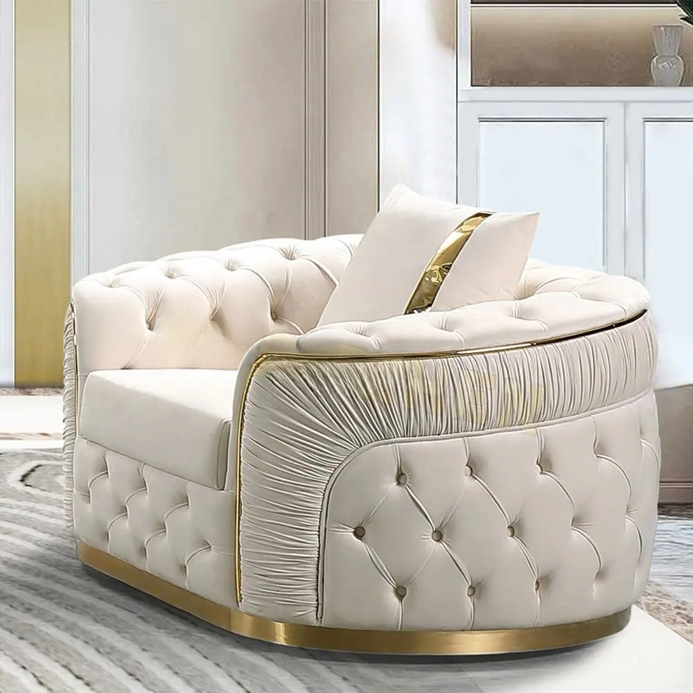 Italian Sofa Set – High-Quality Full Fabric Couch Steel Legs | Luxury Modern Living Room Sofa