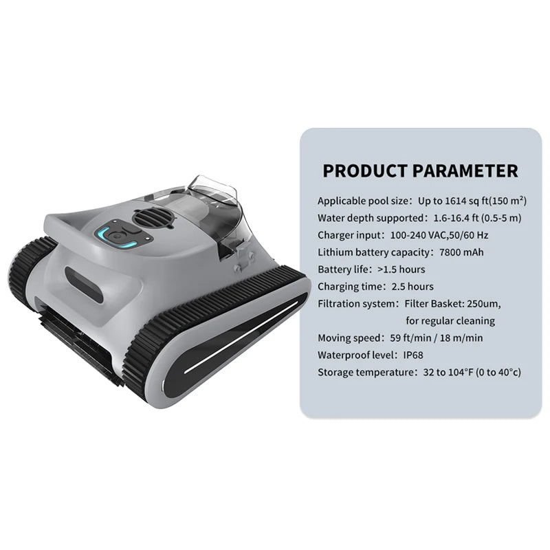 Automatic Wall Climbing Swimming Pool Robot Cleaner 