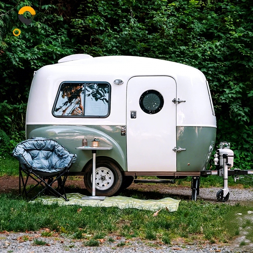 Modern Mini Camper Caravan – Teardrop Camping Pod with Bathroom | Compact Off-Road RV Trailer
