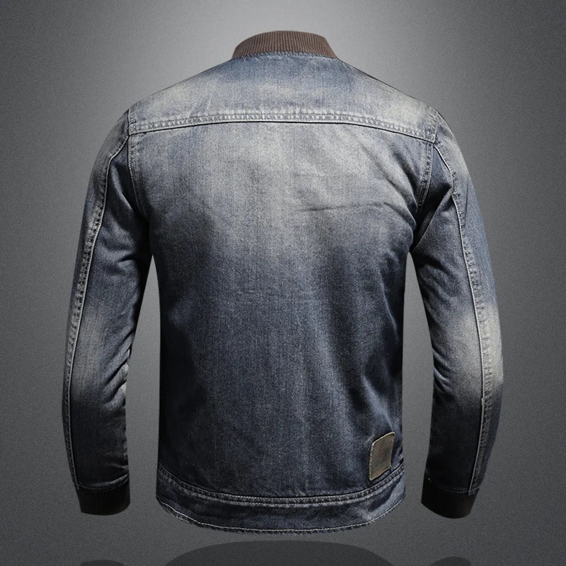 Autumn Winter Men Warm Denim Jacket Mens Retro Motorcycle Punk Streetwear Thick Coats Male plus Velvet Cowboy Outwear 5Xl