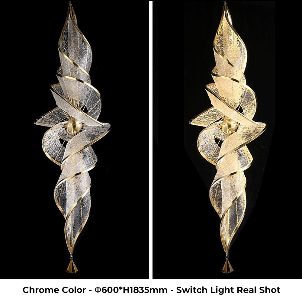 Luxury Spiral Acrylic Chandelier for High Ceilings and Grand Interiors