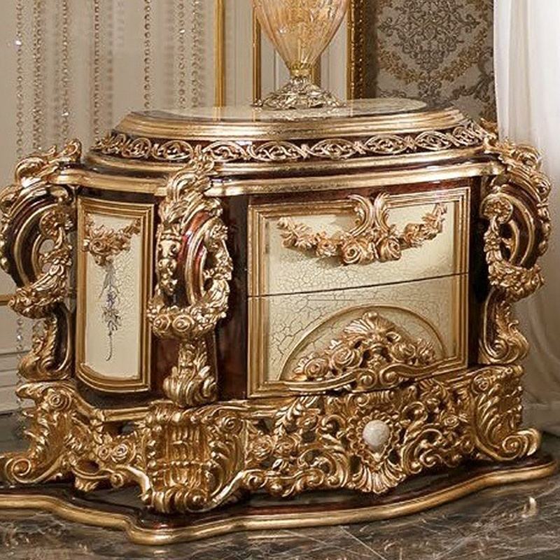 Luxury French Bedroom Set – Hand-Carved Solid Wood Canopy Bed for Home & Hotel Interiors