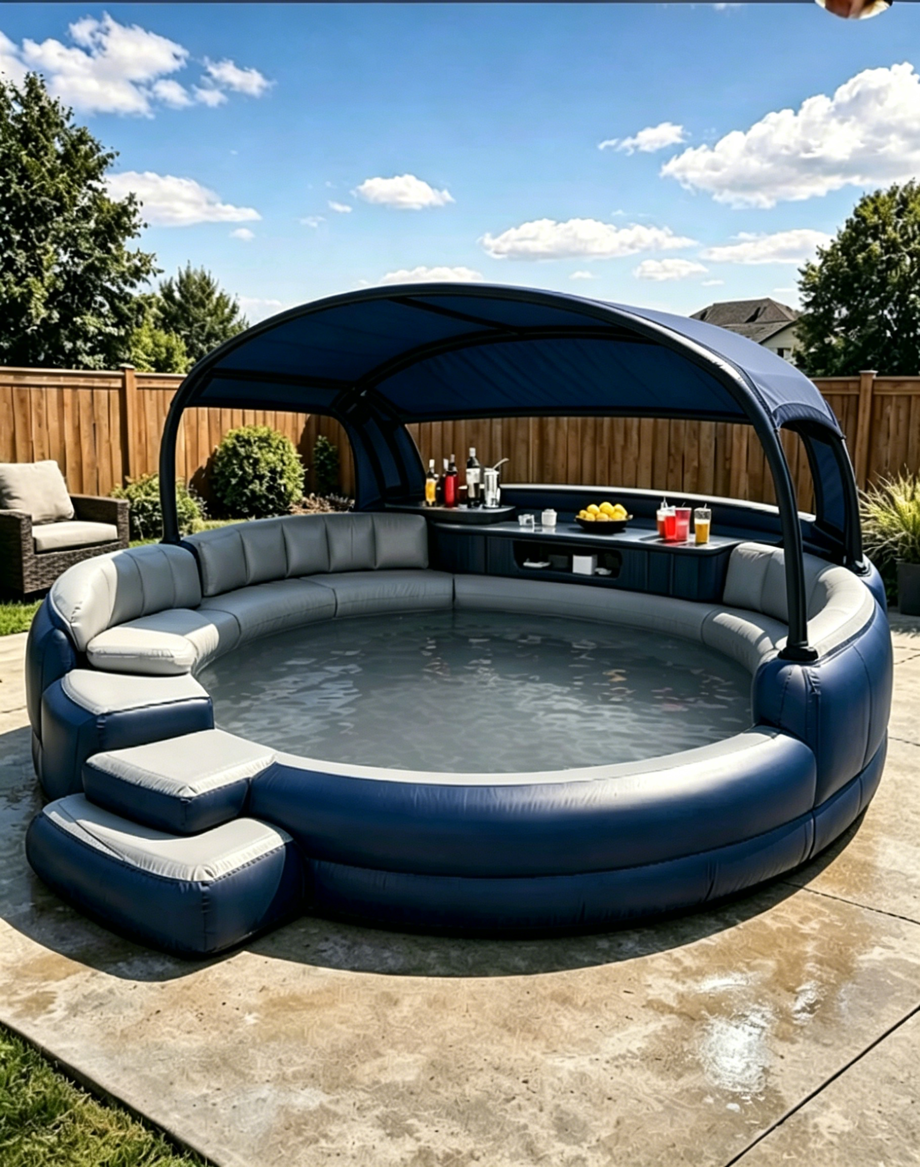 New Grade PVC Inflatable Bounce House Bar & Swim Family Party Pool