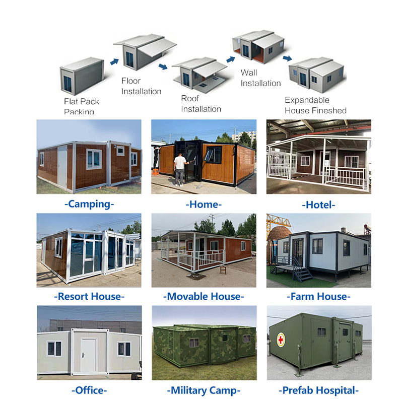 New 3 Bedroom Waterproof Steel Prefab House Expandable - Container Home