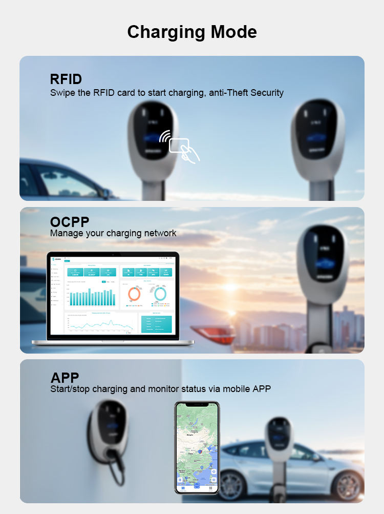 Smart Home Use AC EV Charger Type 2 - CE EV Charging Station with WiFi APP Control