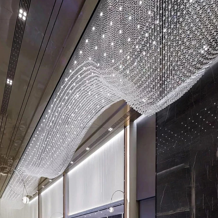 OEM Luxury Style Project Indoor Decoration Lighting Hotel Lobby Custom Large LED Chandelier Ceiling Lamp