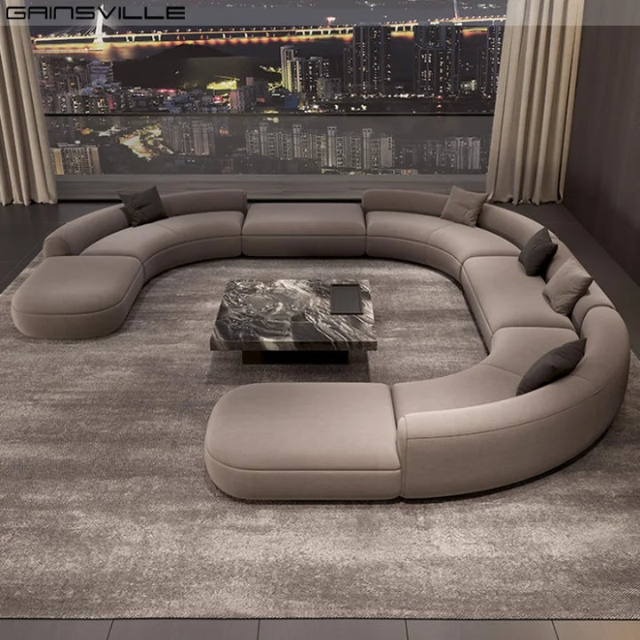 Modern Luxe Villa Sectional Sofa Set  Living Room Furniture