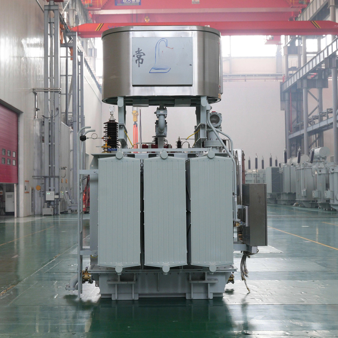 Large industrial transformer in a factory setting - Modern UL Certified 55kV 2×27.5kV 10MVA Railway Autotransformer - Single Phase