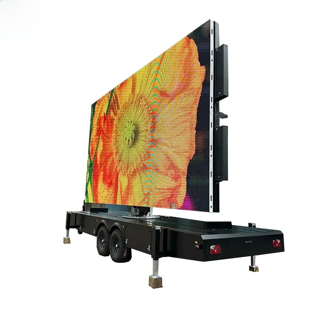 Smart Waterproof LED Display Mobile Trailer - Monocrystalline Solar Panel - Outdoor Roadshow Solution