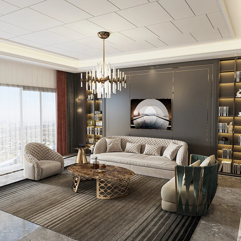 Modern Luxury Couch Living Room Genuine Leather Sofa